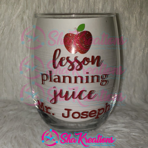 Lesson Planning Juice Stemless Wine Glass